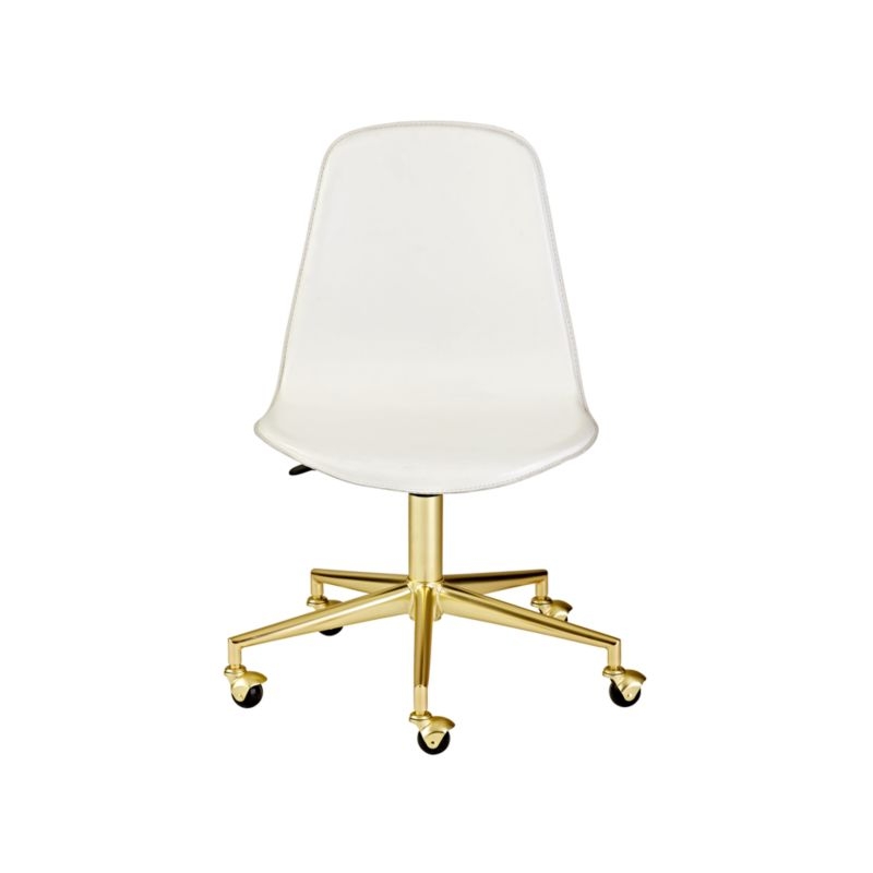 Class Act White and Gold Kids Desk Chair - Image 3