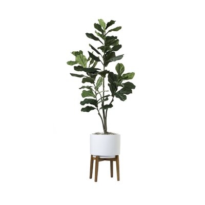 72" Faux Fiddle Leaf Fig Tree in Planter - Image 0