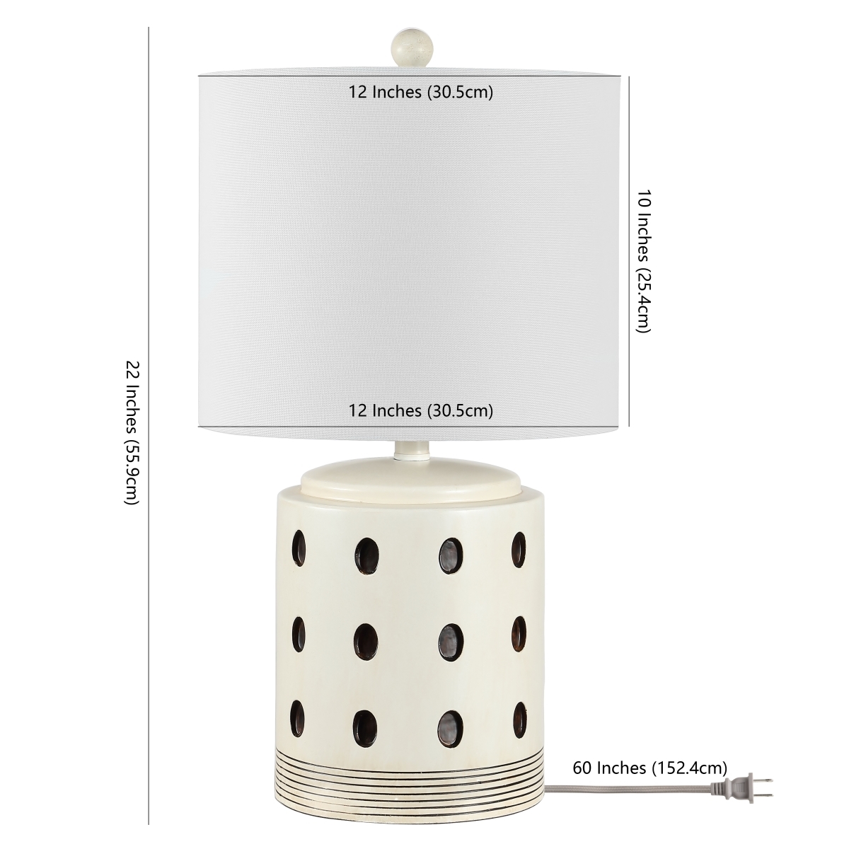 Lenis 22" Table Lamp - Cream/Black - Safavieh - Image 0