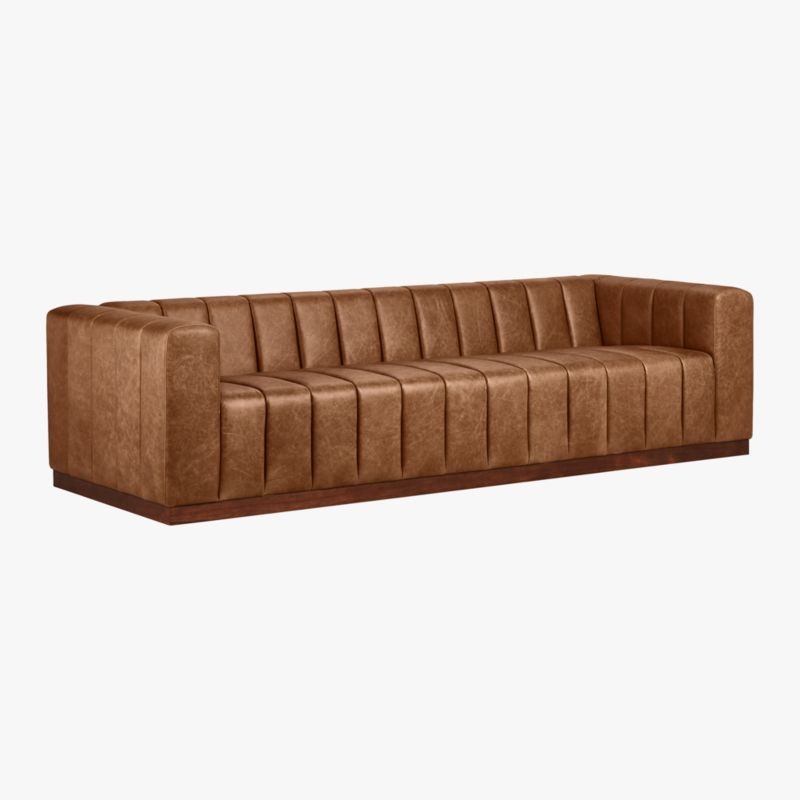 Forte Channeled Leather Extra Large Sofa Bello Grey - Image 4