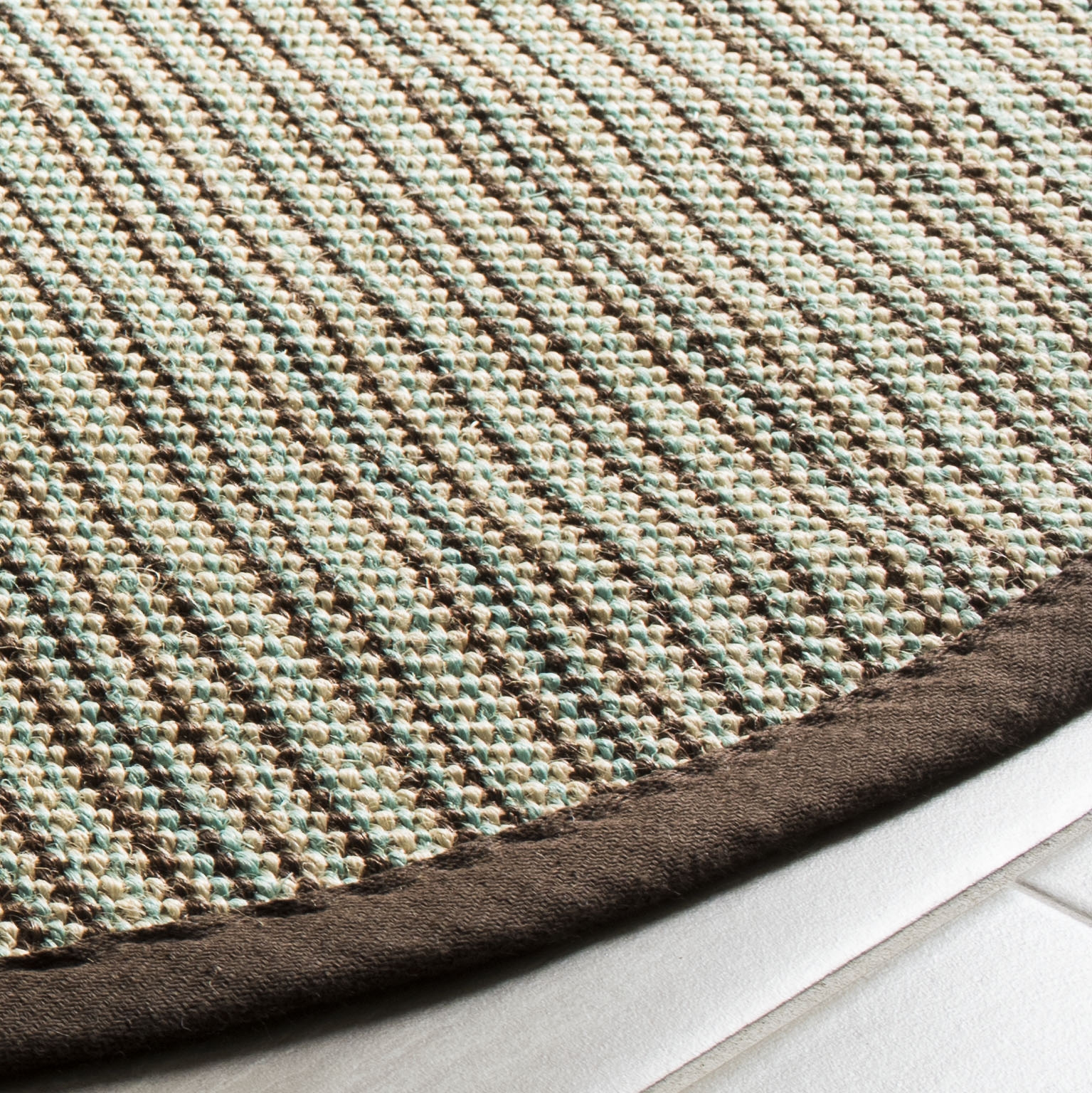 Arlo Home Woven Area Rug, NF132C, Teal/Brown,  6' X 6' Round - Image 2