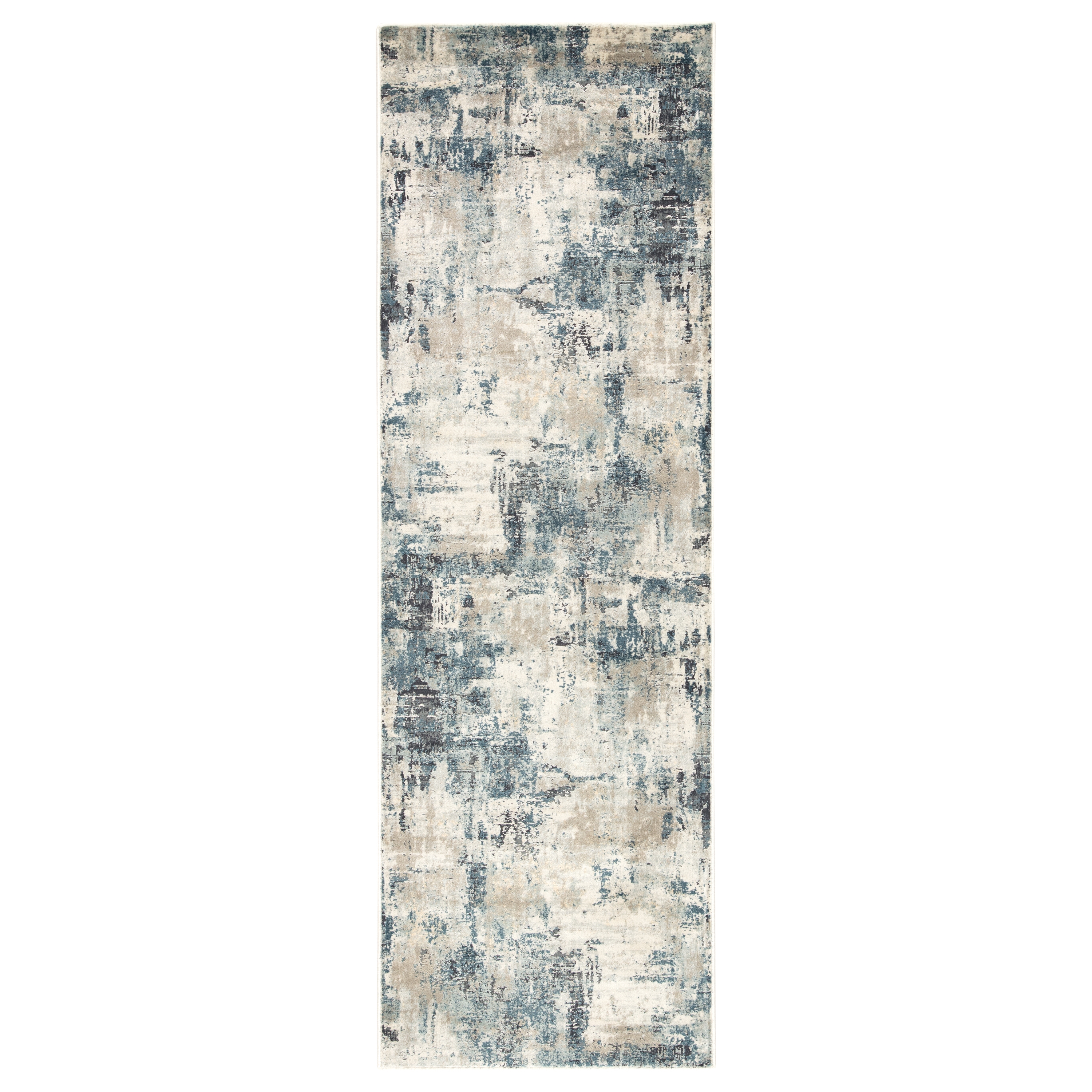 Sisario Abstract Blue/ Gray Runner Rug (2'8"X8') - Image 0