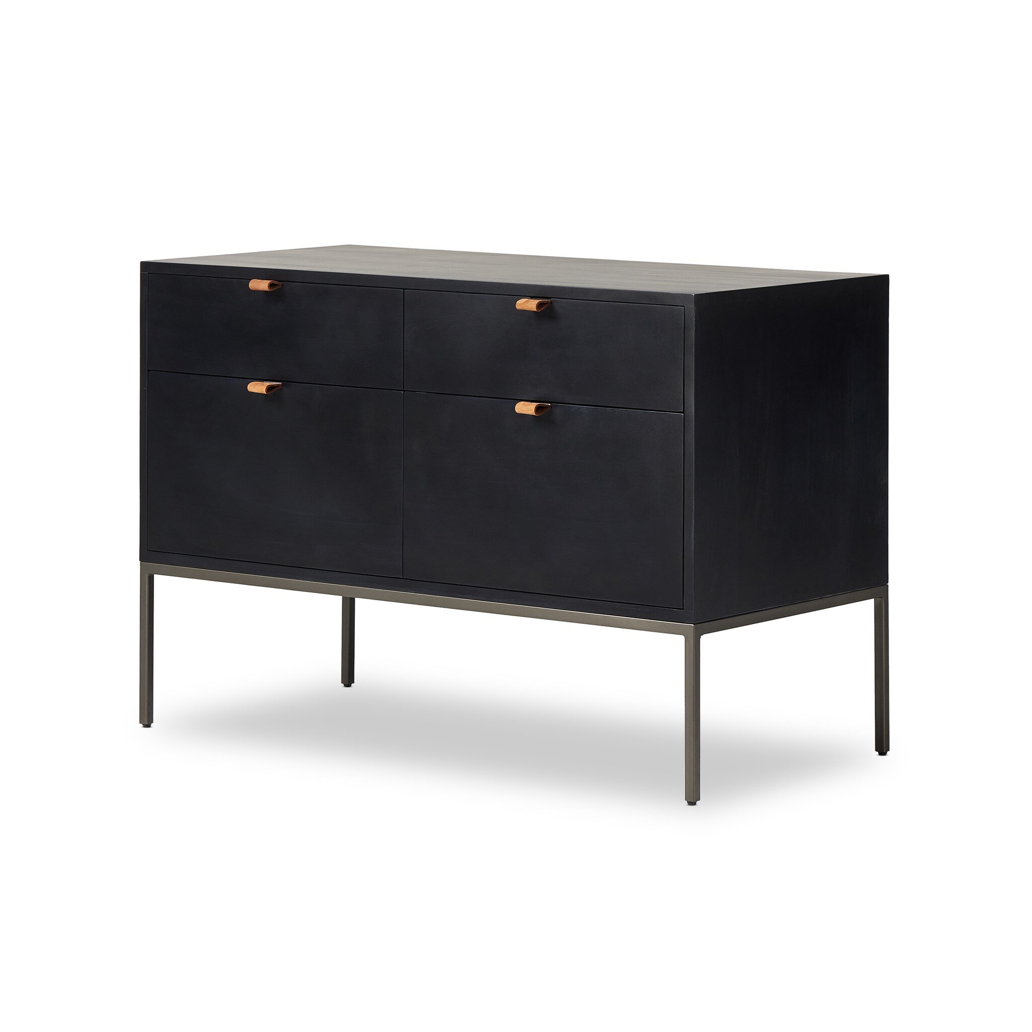 Trey Modular Wide Filing Cabinet - Black Wash Poplar - Image 0