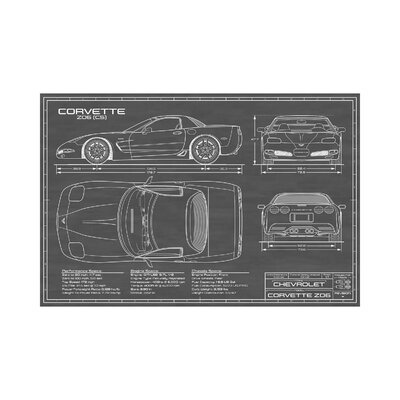 Corvette (C5) Z06 Black by Action Blueprints - Print - Image 0