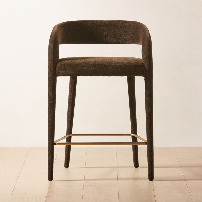 Lisette Brown Performance Fabric Counter Stool - Image 0