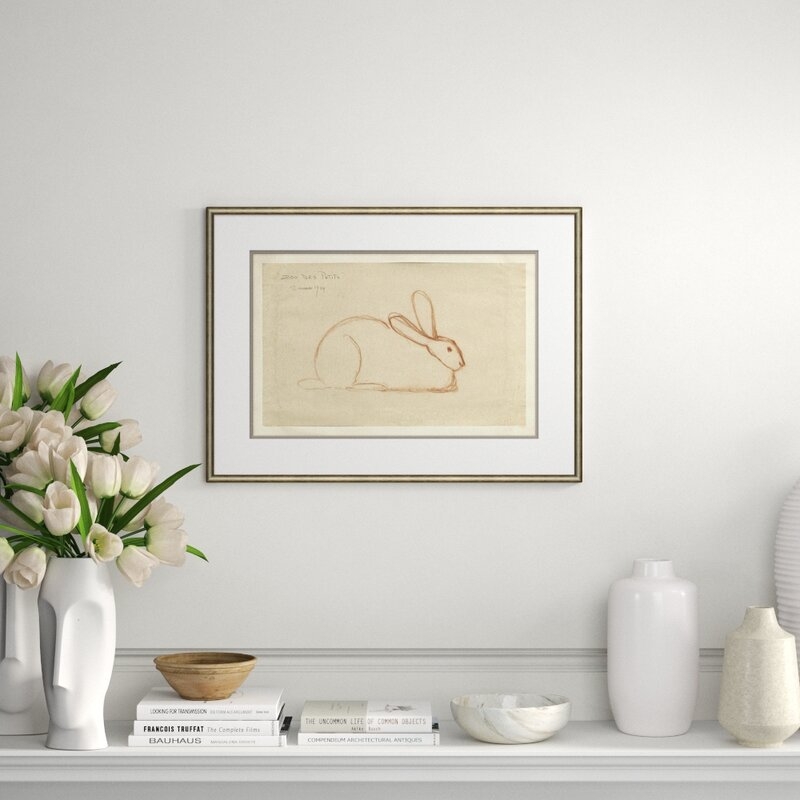Soicher Marin Sketch Series 'At the Zoo - Laying Bunny' - Picture Frame Drawing Print on Paper - Image 0