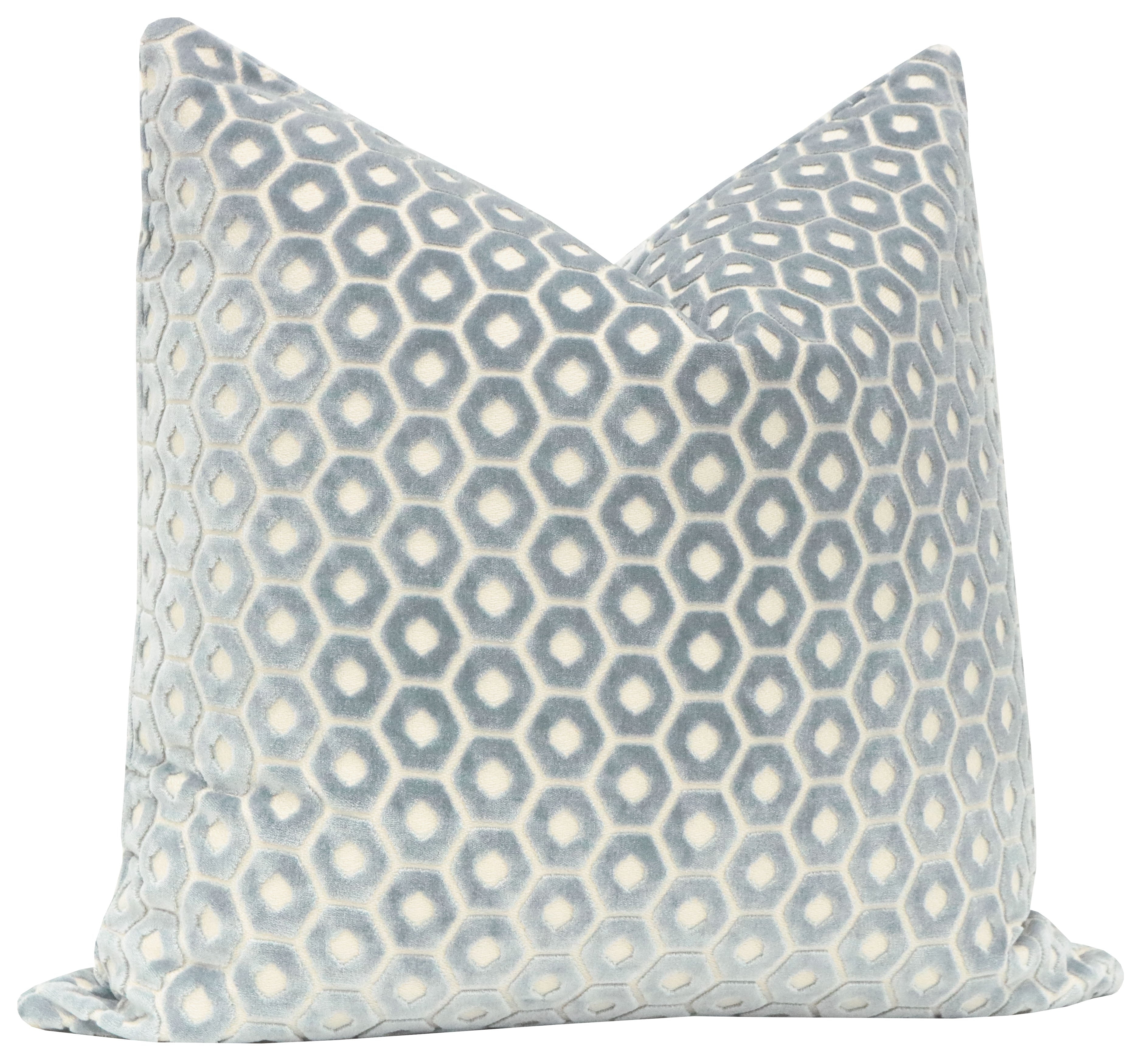 PALOMA CUT VELVET // CERULEAN BLUE - 20” X 26” STANDARD SHAM - Image 1