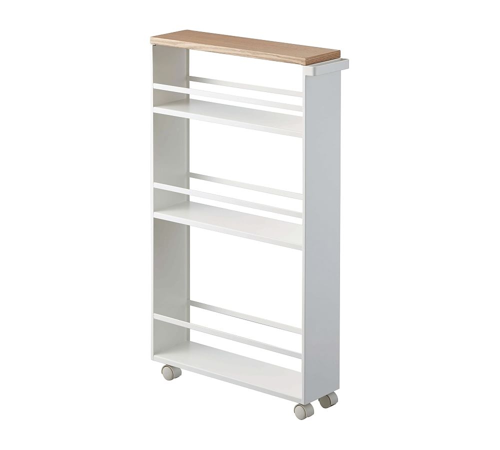 Tower Slim Rolling Storage Cart with Handle, White - Image 0