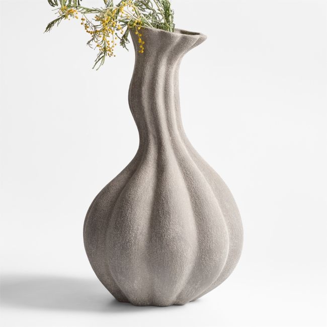 Gourdgeous Large Grey Earthenware Vase 21" - Image 0