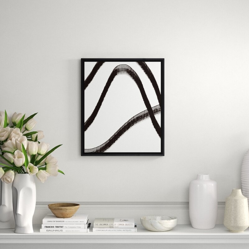 Art Virtuoso Black Lines Framed Painting Print - Image 0
