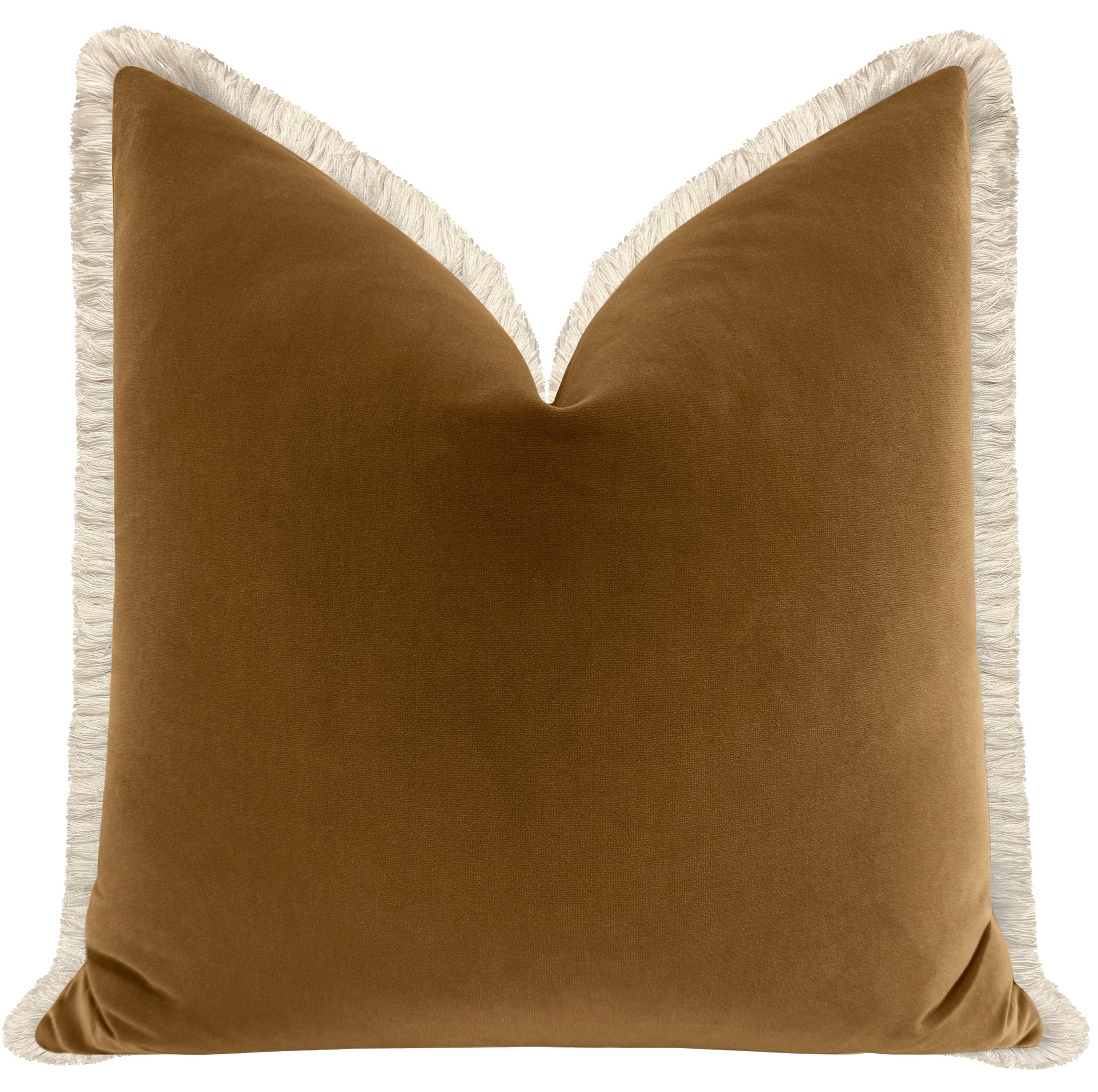 SIGNATURE VELVET // MARRAKESH GOLD + FRINGE - LITTLE LUMBAR 12" X 18" / Natural Fringe - Image 2