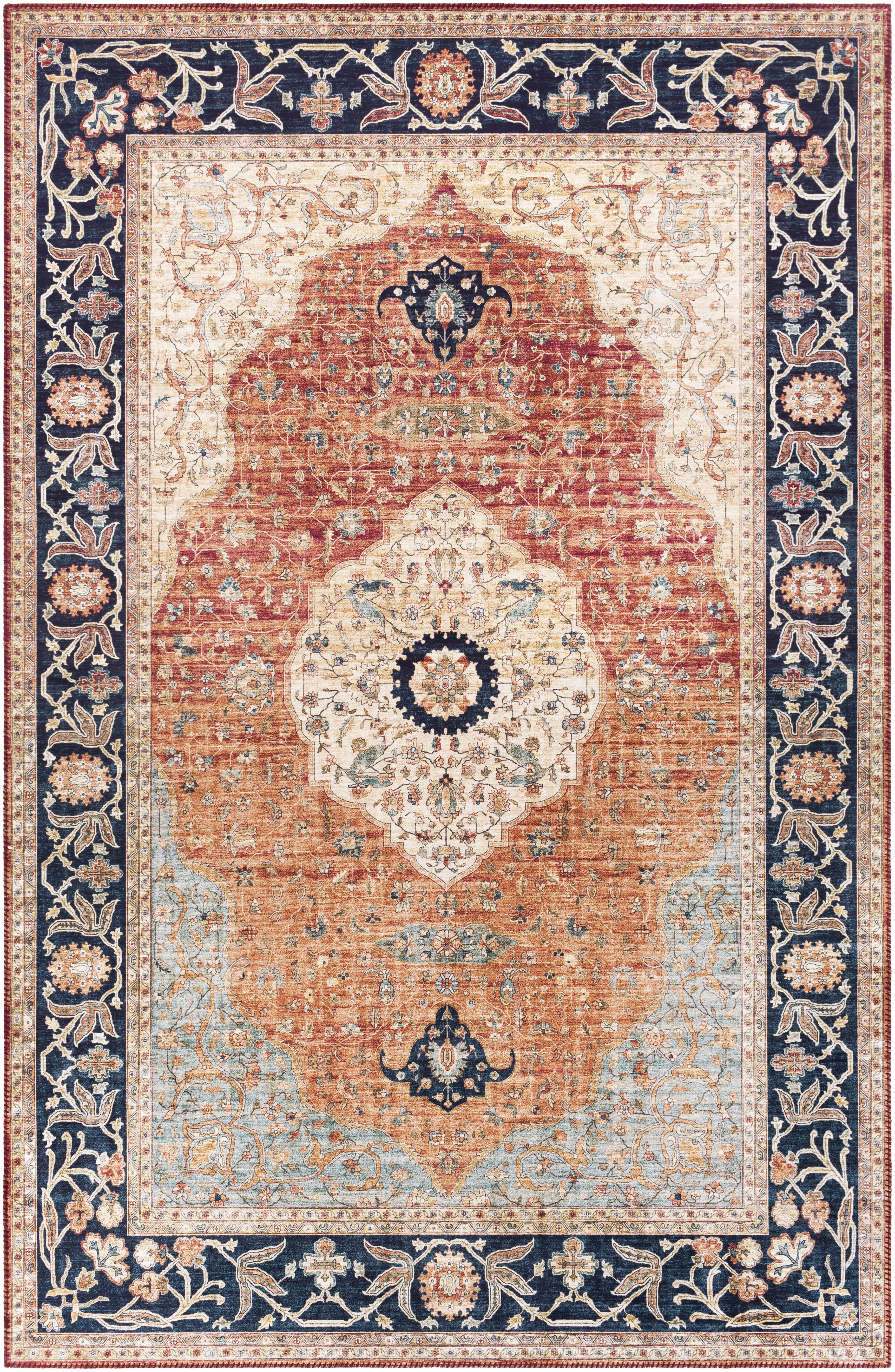 Iris Blue Indoor 2'2" x 3'9" Machine Woven Rug - Image 0