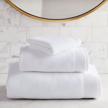 Organic Luxury Fibrosoft Towel Set, White, Set of 3 - Image 0