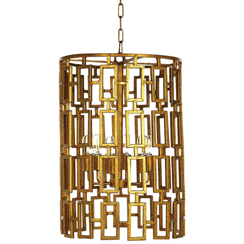 ellahome Miami 6 - Light Statement Cylinder Pendant with Wrought Iron - Image 0
