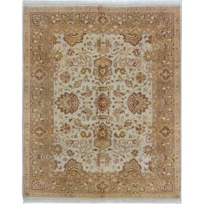 One-of-a-Kind Yahir Hand-Knotted 2010s Sultanabad Beige 8'1" x 9'9" Wool Area Rug - Image 0