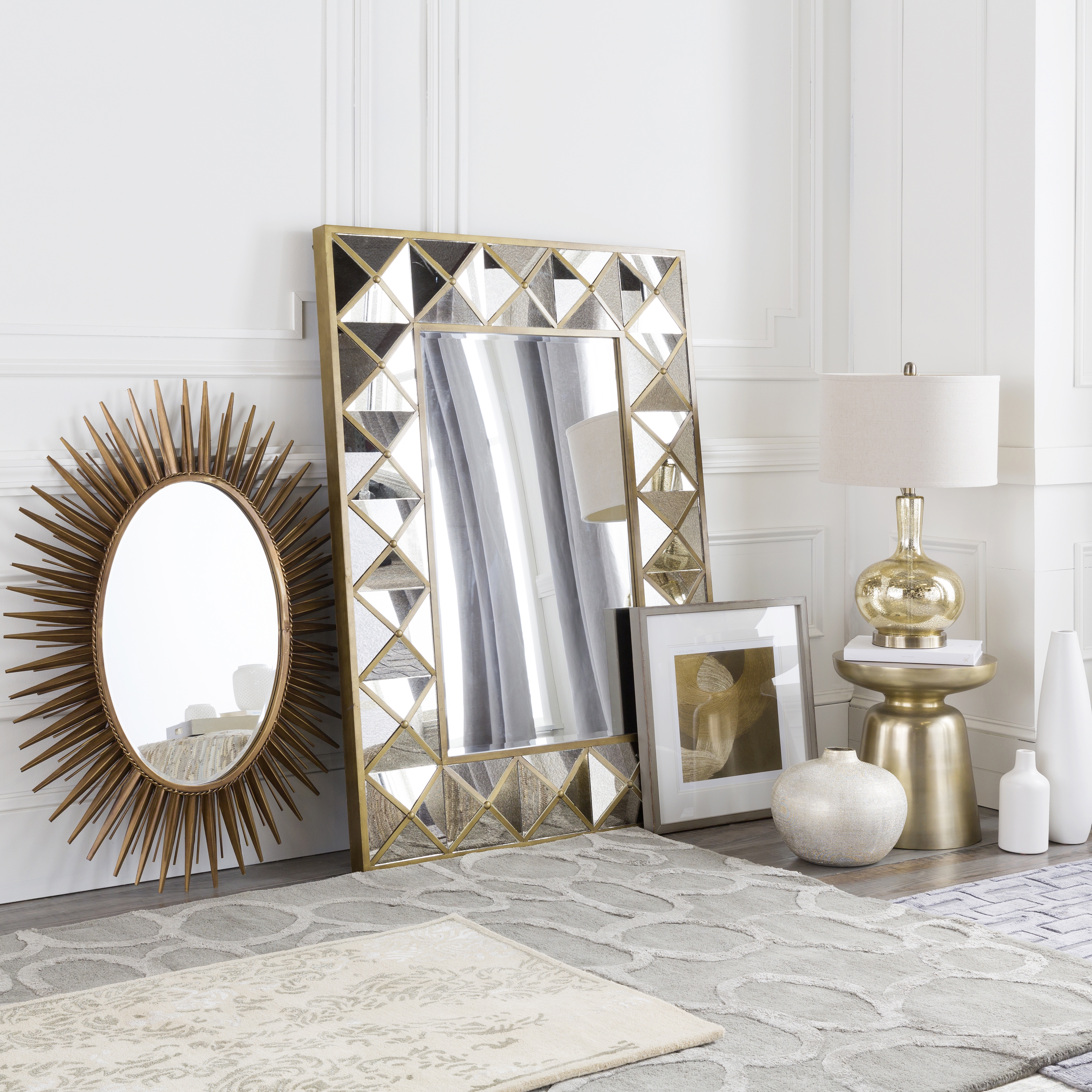 Nihal Metallic - Brass 42"H x 30"W x 2"D Accent Mirror - Image 2