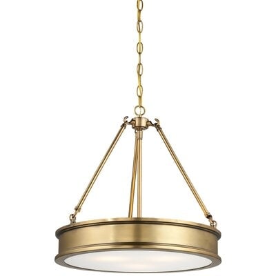 Everlee 3-Light Shaded Drum Chandelier, Liberty Gold - Image 0