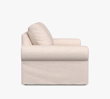 Big Sur Roll Arm Slipcovered Sofa, Down Blend Wrapped Cushions, Sunbrella(R) Performance Slub Tweed Pebble - Image 4