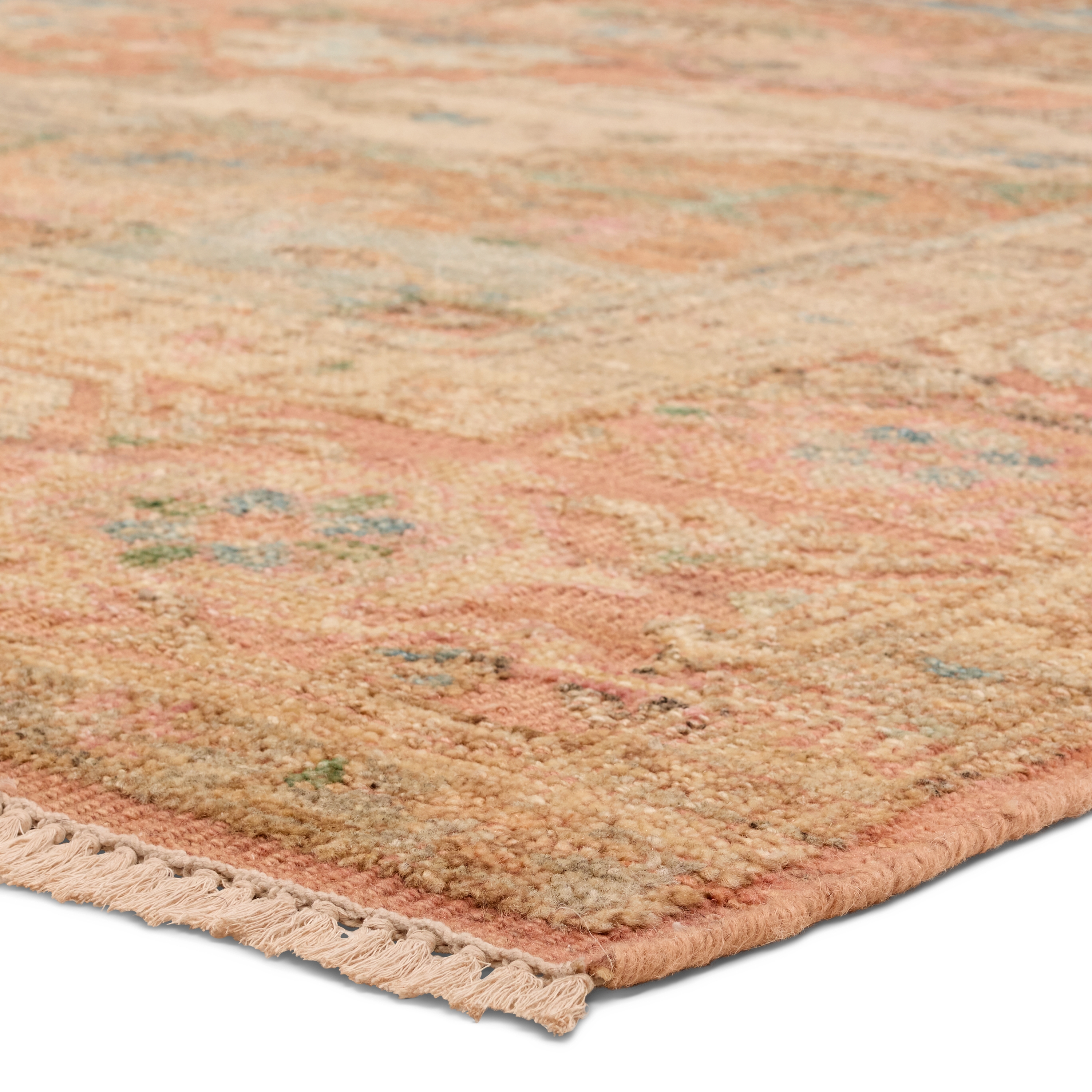 Arborea CIC01 Handknotted Traditional Pink and Yellow Area Rug (8'x10') - Image 1
