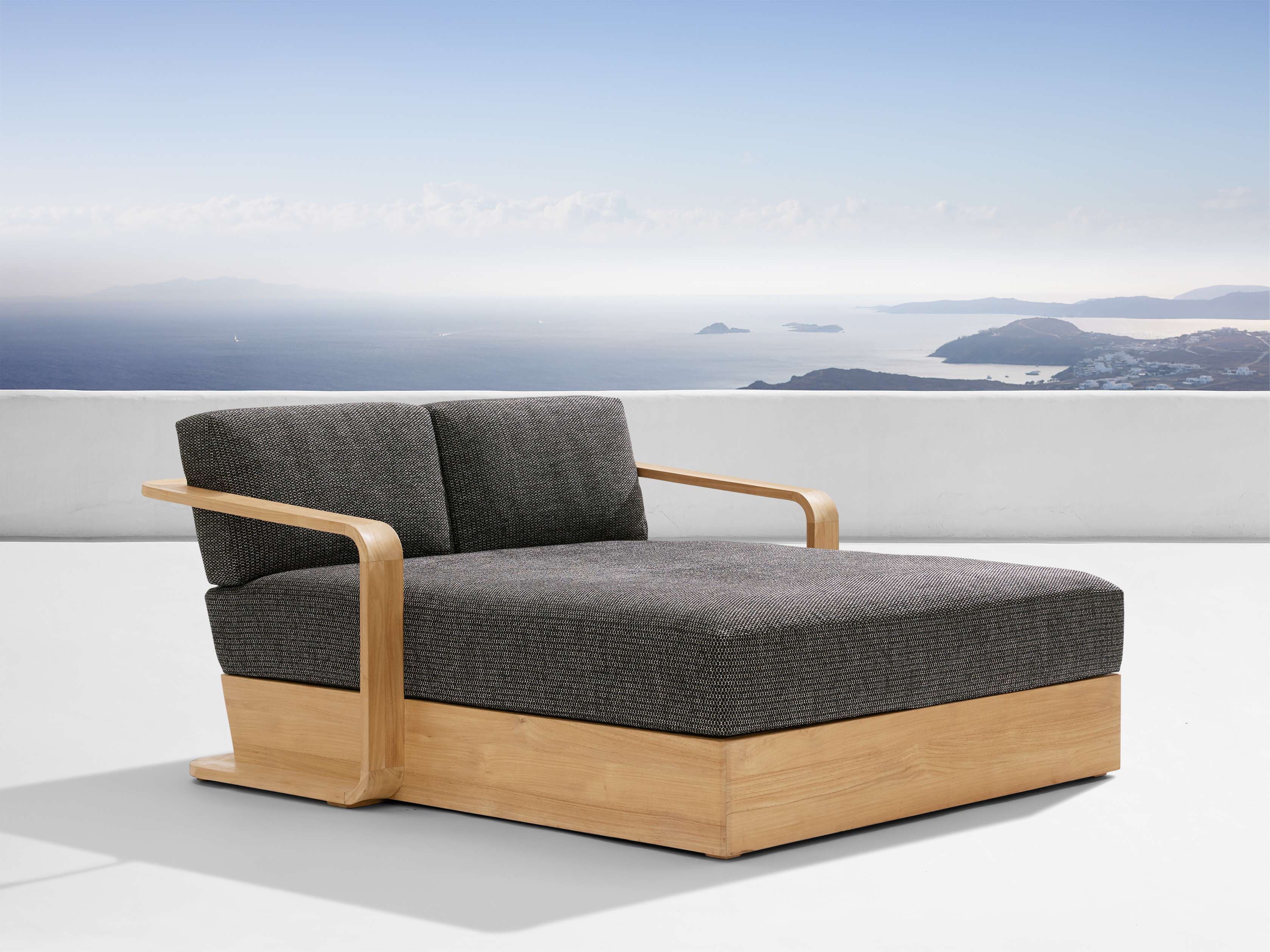 Sonoma Outdoor Daybed Teak in Natural  Dahlia Carbon - Image 0
