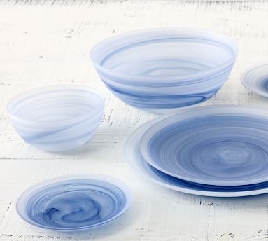 Fortessa La Jolla Glass Dinner Plates, Set of 4 - Ink Blue - Image 2