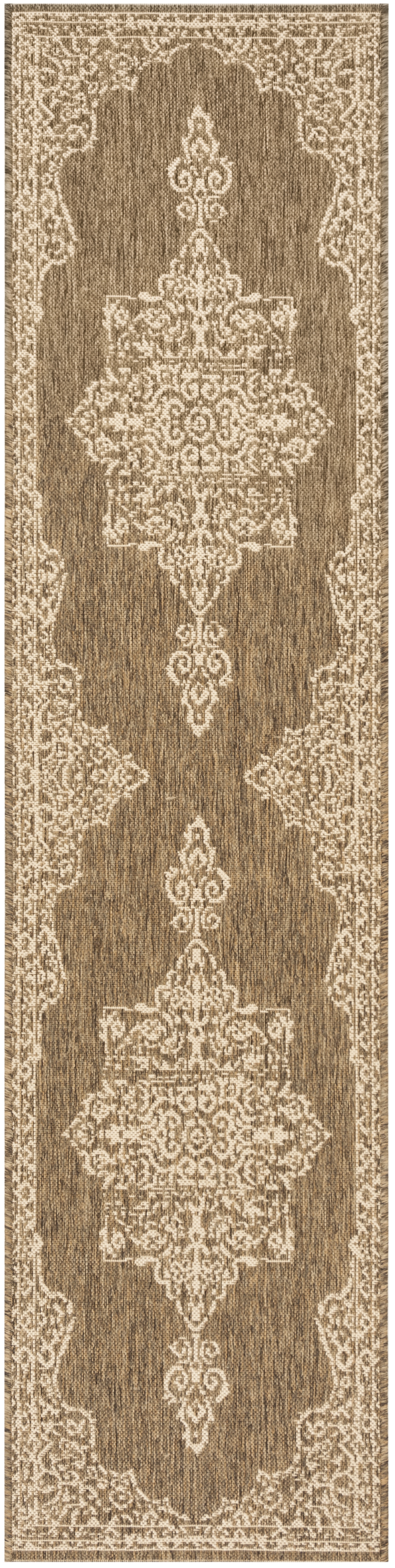 Arlo Home Indoor/Outdoor Woven Area Rug, LND180A, Cream/Beige,  2' X 8' - Image 0