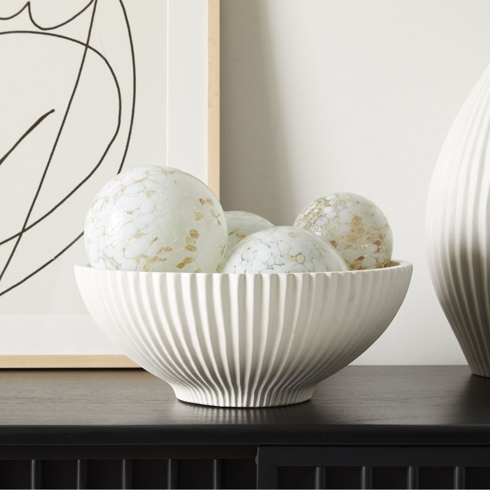 Sanibel Textured Vase, White, Centerpiece Bowl - Image 0