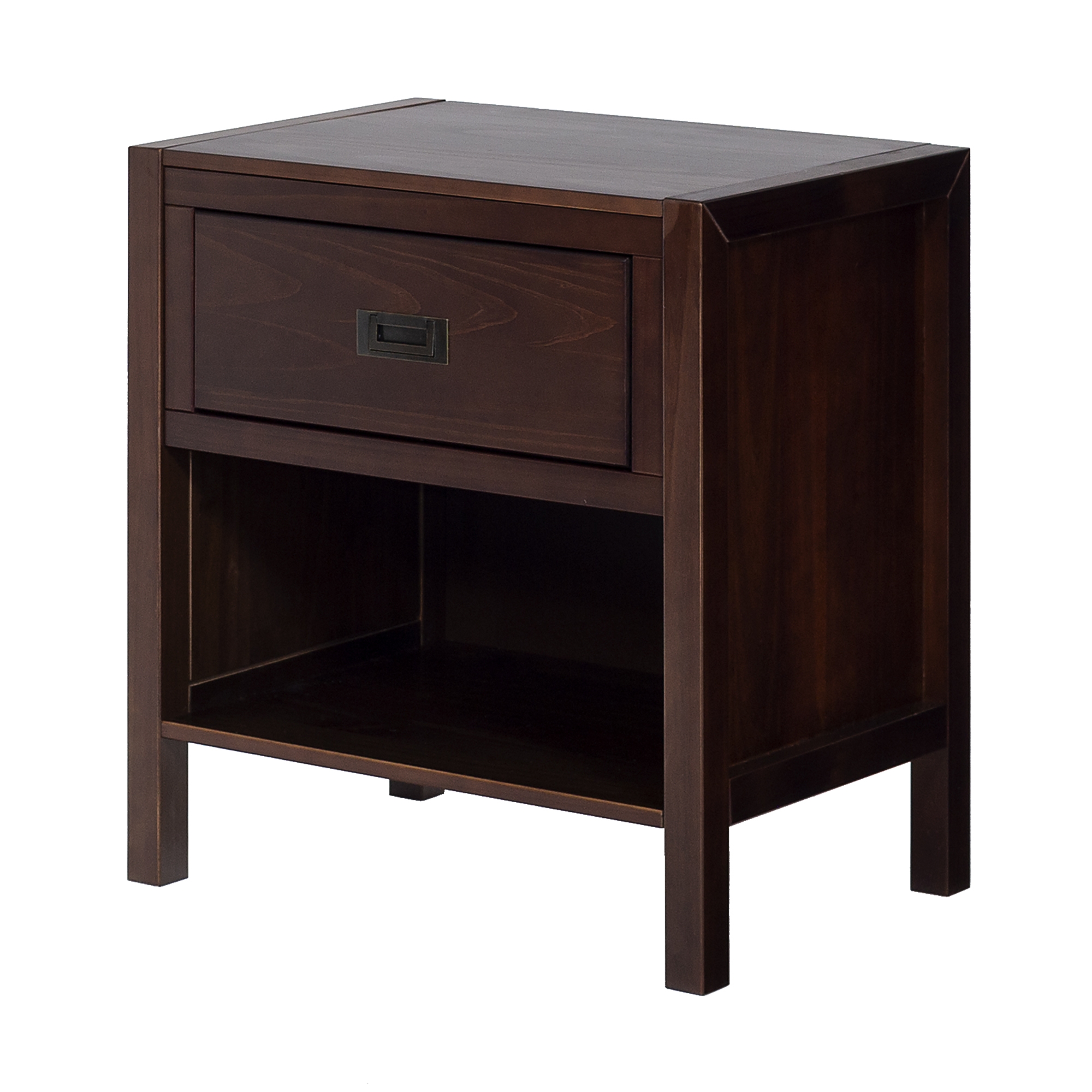 Lydia 1 Drawer Classic Solid Wood Nightstand - Walnut - Image 2