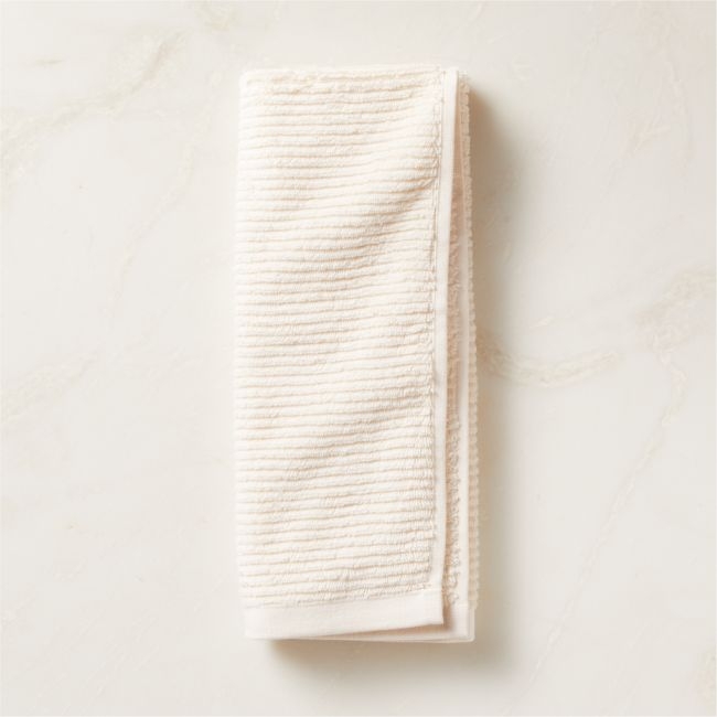 Brooks Ribbed Organic Cotton Warm White Hand Towel - Image 0