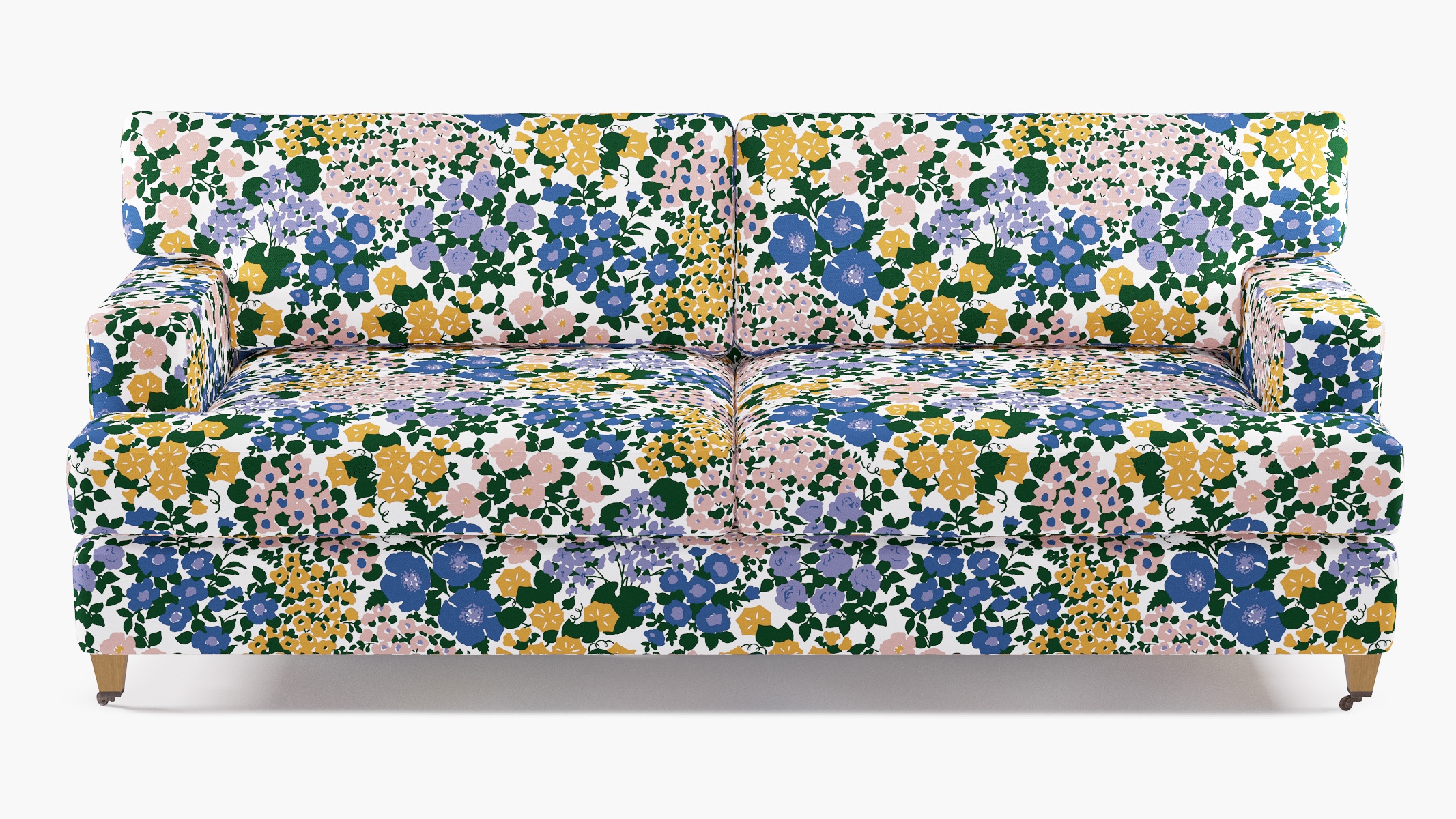 Classic Sofa, Lavender Million Flowers, Natural with Antique Brass Caster - Image 0