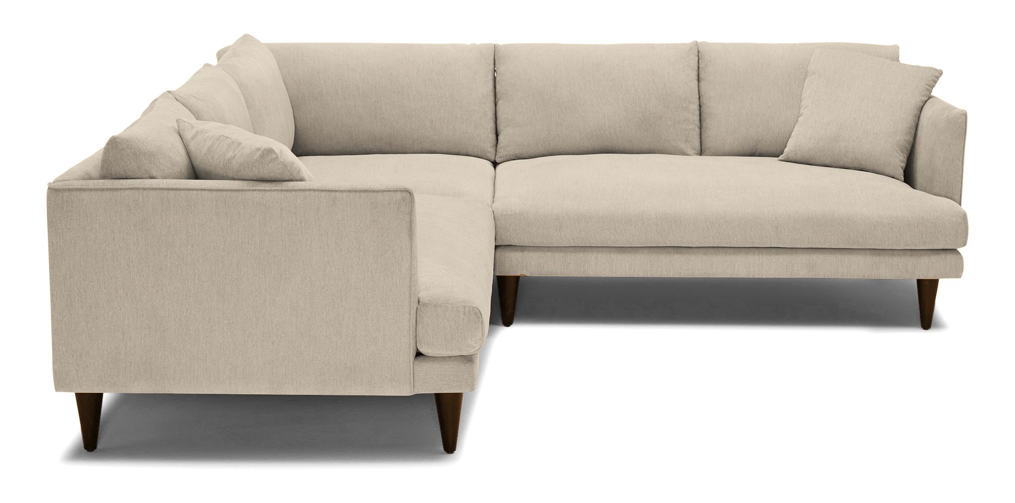 Beige/White Lewis Mid Century Modern Corner Sectional - Cody Sandstone - Mocha - Image 3