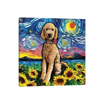 Goldendoodle Night II by Aja Trier - Painting Print - Image 0