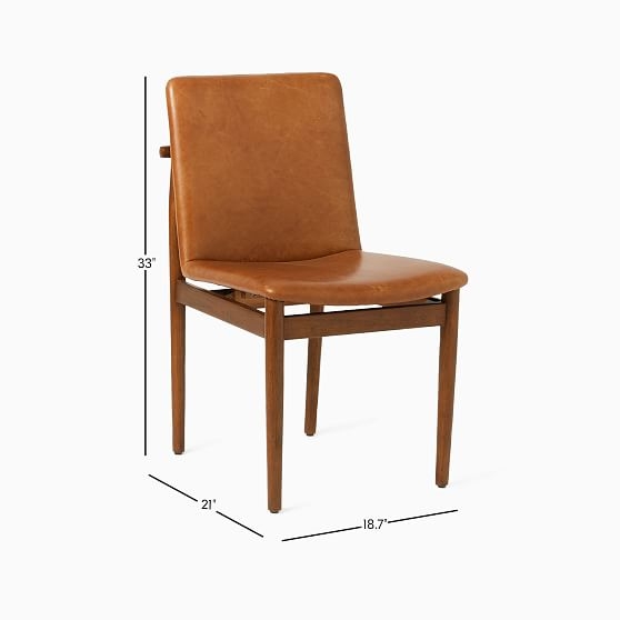 Framework Leather Dining Chair, Saddle Leather, Nut, Dark Walnut - Image 1
