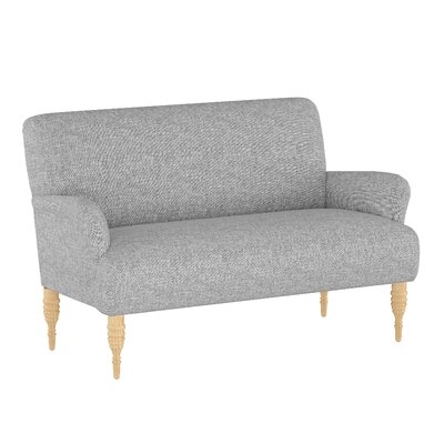 Rounded Arm Settee With Turned Legs In Linen Navy - Image 0