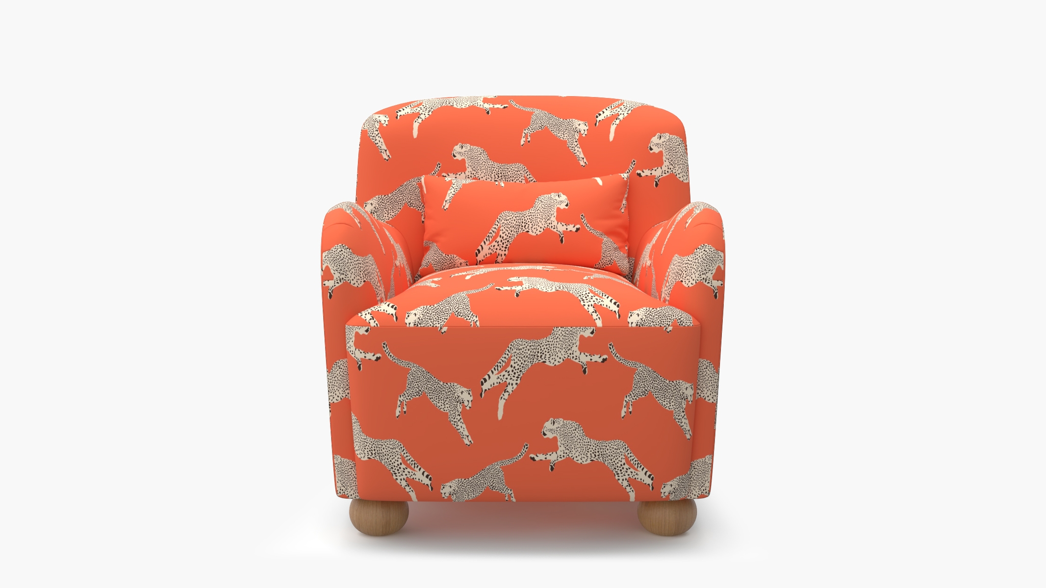 Club Chair, Henna Cheetah, Natural Bun Foot - Image 0