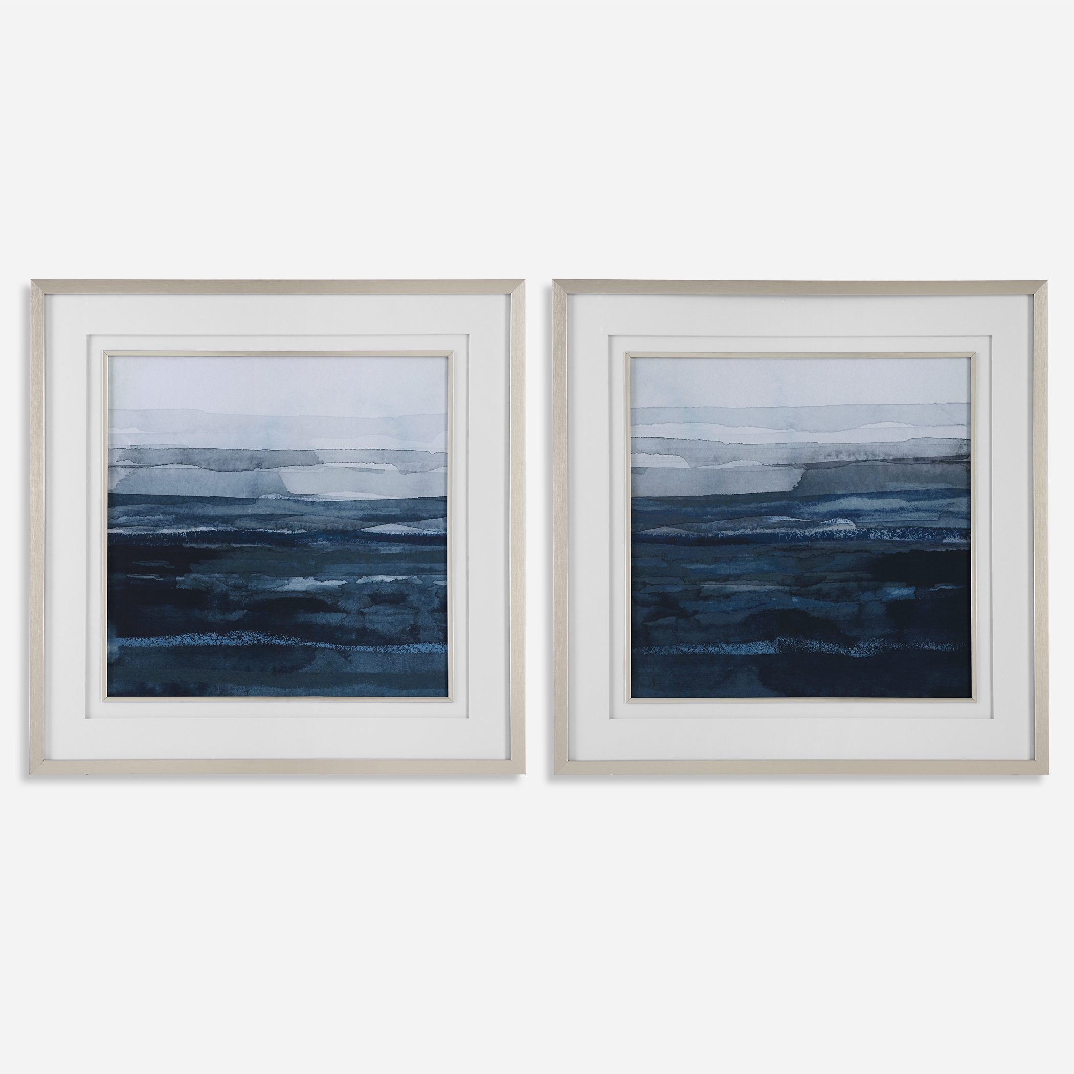 Rising Blue Abstract Framed Prints Set/2 - Image 0