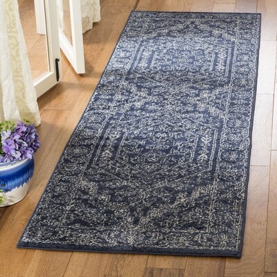 Connie Oriental Navy/Ivory Area Rug - Image 0