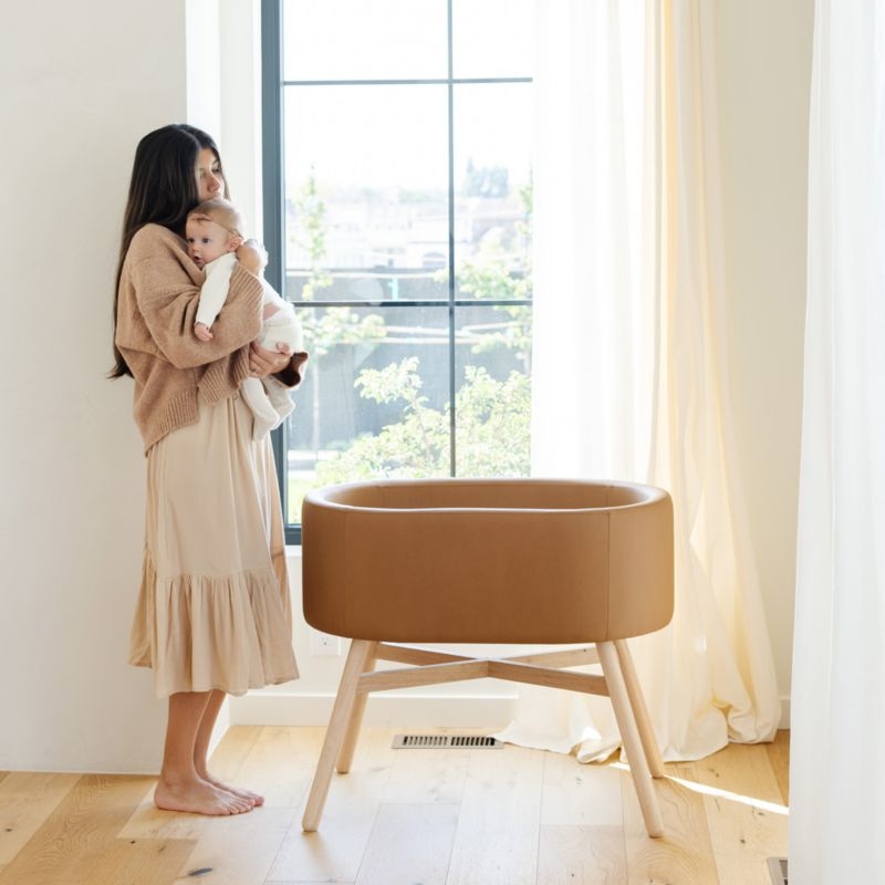 Babyletto X Gathre Capsule Camel Brown Baby Bassinet - Image 1