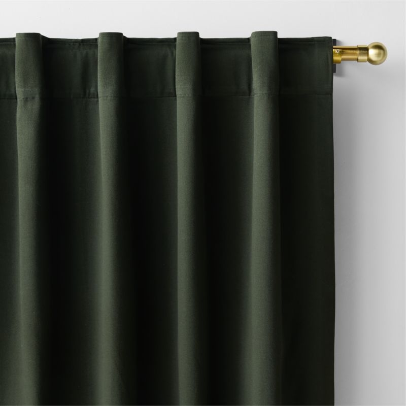 Ficus Green Organic Cotton Sateen Window Curtain Panel 52"x84" - Image 3