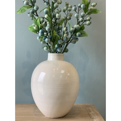 Louque White 10" Indoor / Outdoor Porcelain Table Vase - Image 0