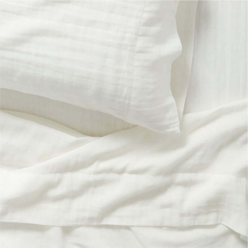 Supersoft Kids Pampas Ivory Gauze Organic Cotton Twin Sheet Set - Image 2