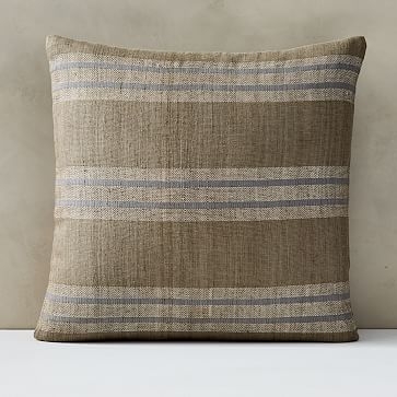 Silk Stripes Pillow Cover, 20"x20", Travertine Beige - Image 0