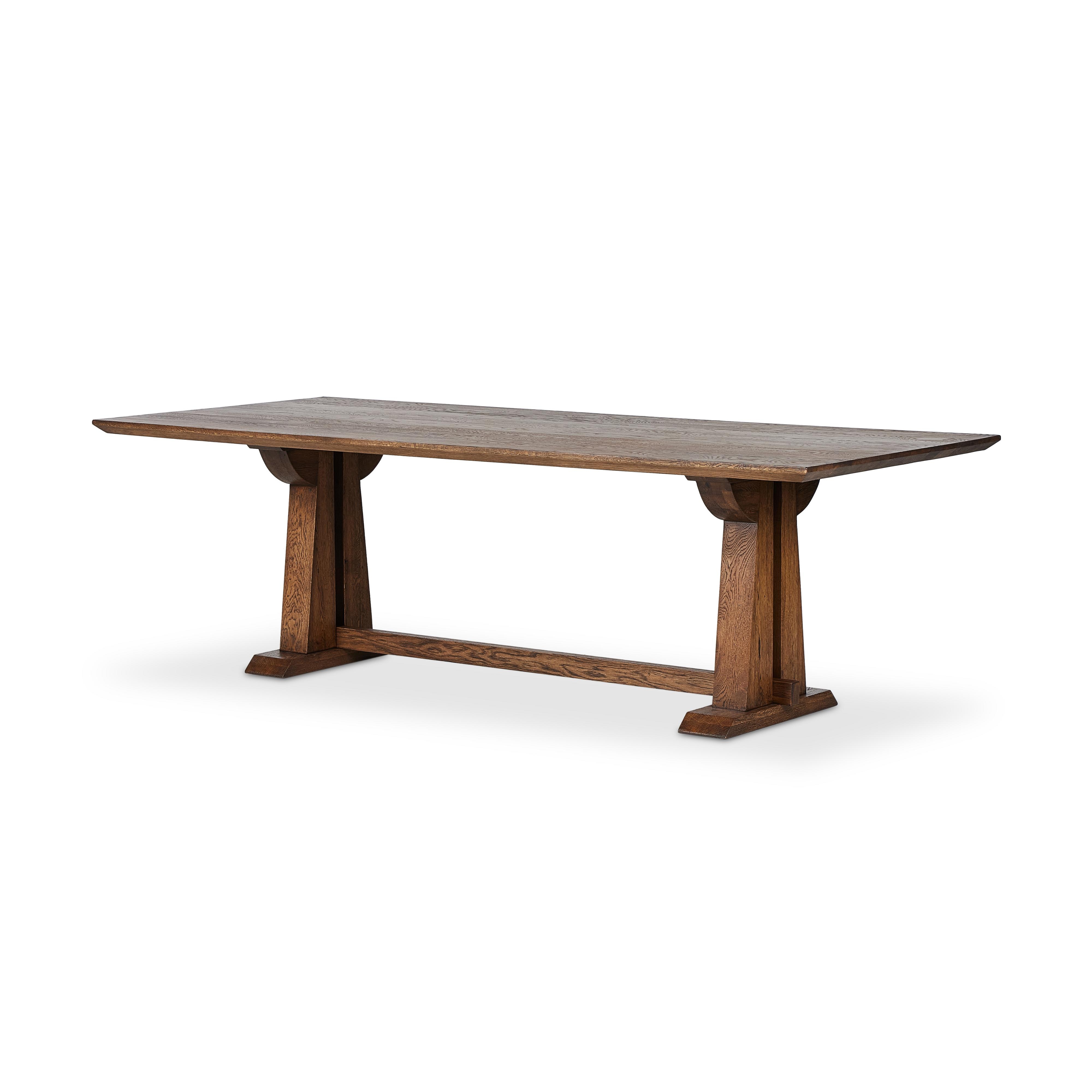 Ashwin Dining Table-Brown Oak - Image 0