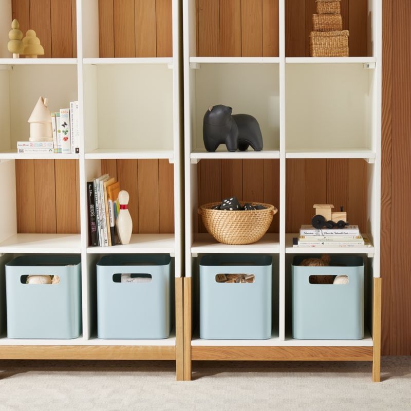 Outline Cloud Blue Metal Storage Bin with Handles - Image 10