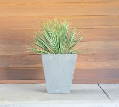 All Weather Eco Hevea Tapered Cube Short Planter, Black - 18" - Image 2