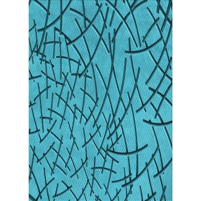 Rouleau Abstract Wool Aqua Blue Area Rug - Image 0