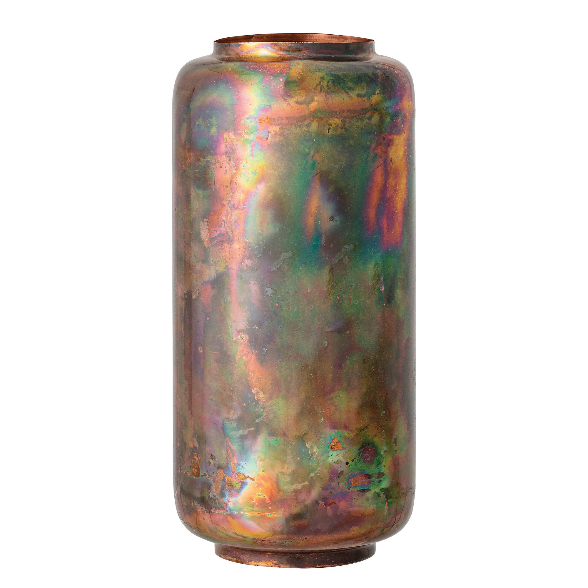 Oxidized Copper Finish Metal Vase - Image 0