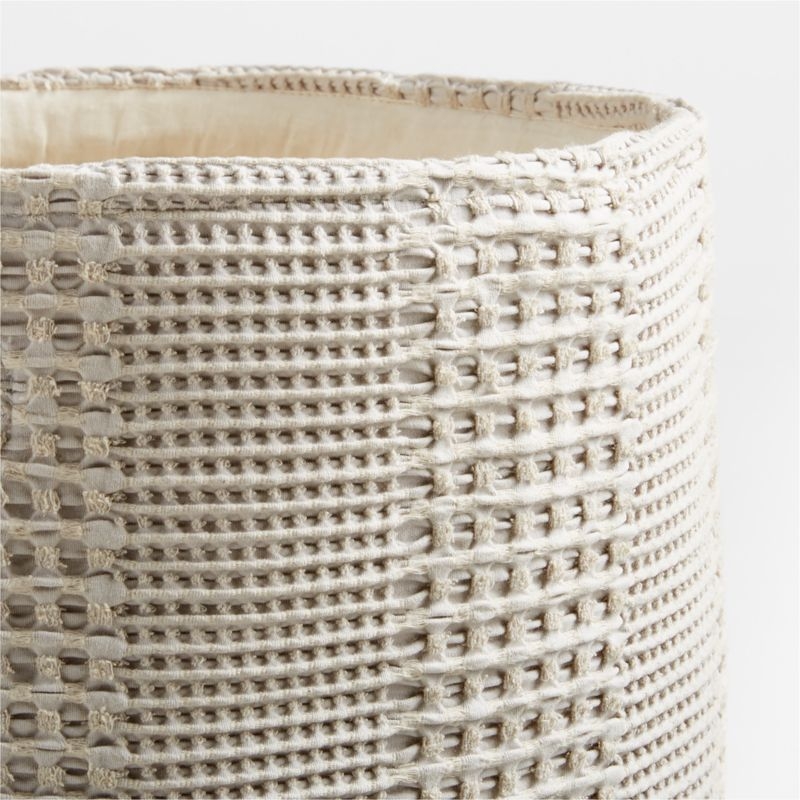 Nella Grey Cotton Waffle Weave Kids Hamper with Handles - Image 3