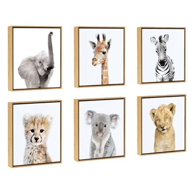 'Safari Animals' by Amy Peterson - Floater Frame Graphic Art Print on Canvas - Image 0