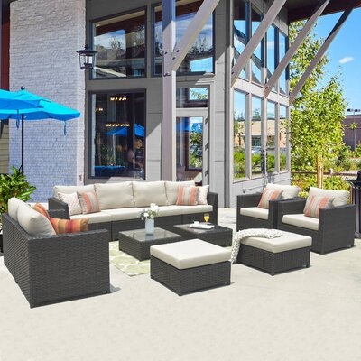 Big Size 12-Piece Rattan Sectional Seating Group With Cushions - Image 0